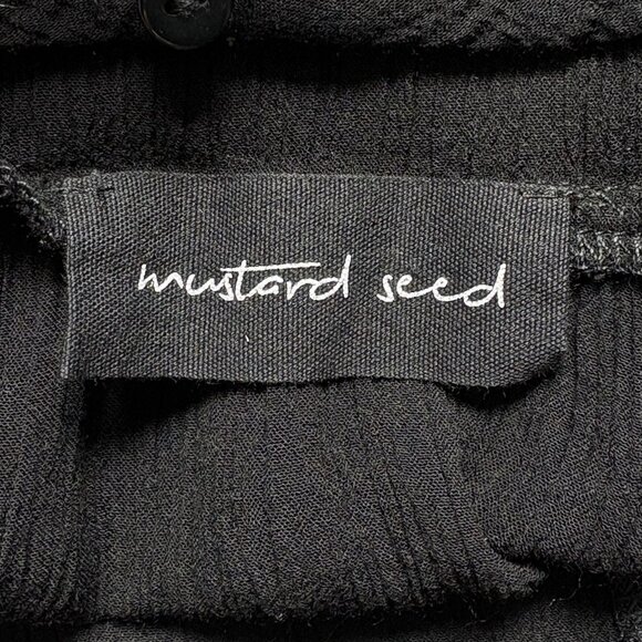 MUSTARD SEED Women Sheer Back V Neck Top Sleeveless Pullover Sz L Black 6-7 - Picture 6 of 10